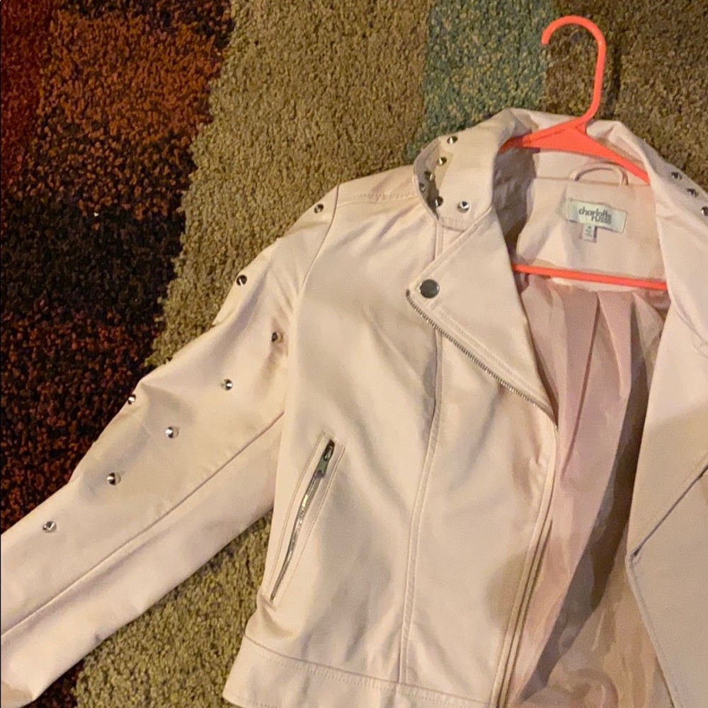 Pink Leather Jacket With Studs - image 3